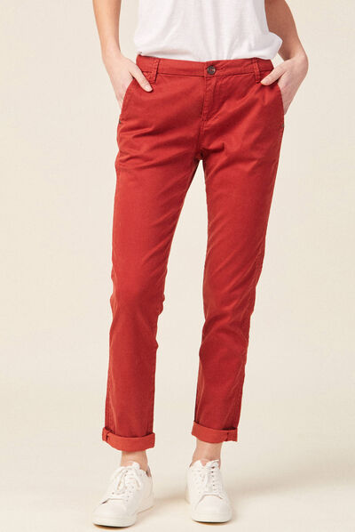 Pantalon chino Instinct orange foncé femme