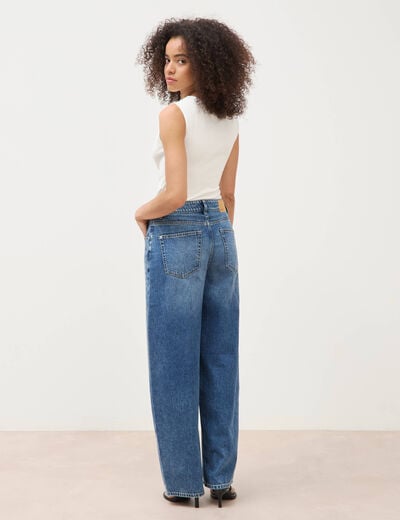 Jeans loose en coton denim used femme