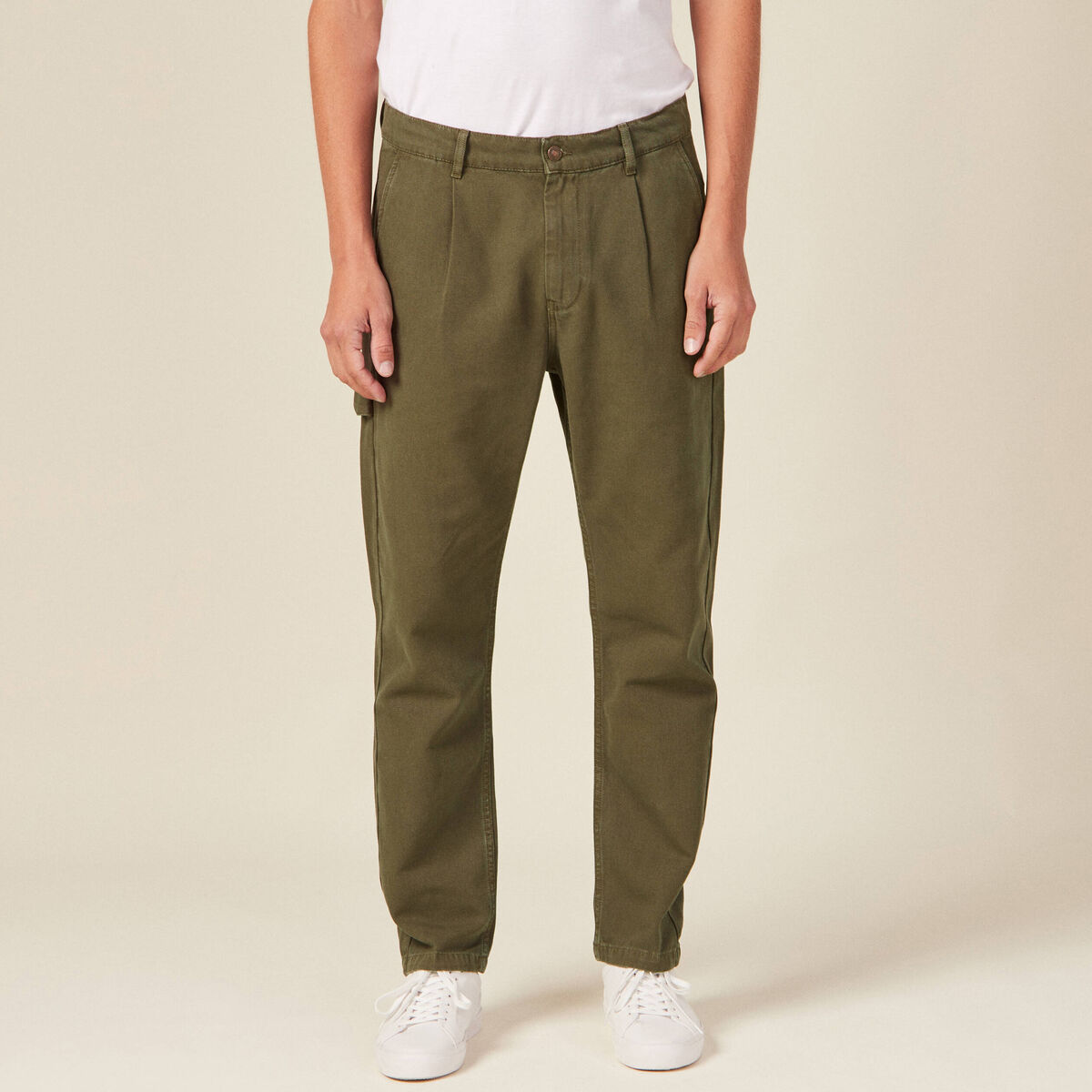 Pantalon chino taupe homme