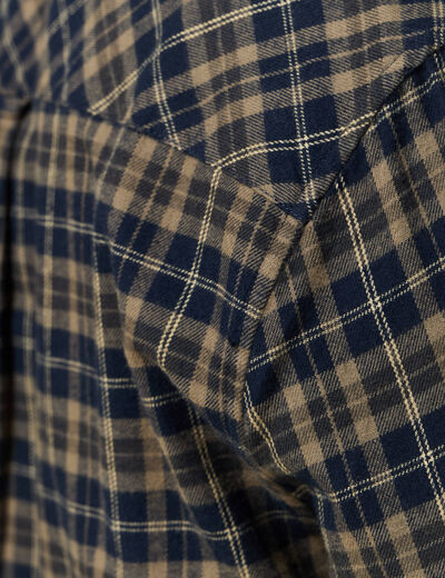 Chemise col classique manches longues vert kaki homme