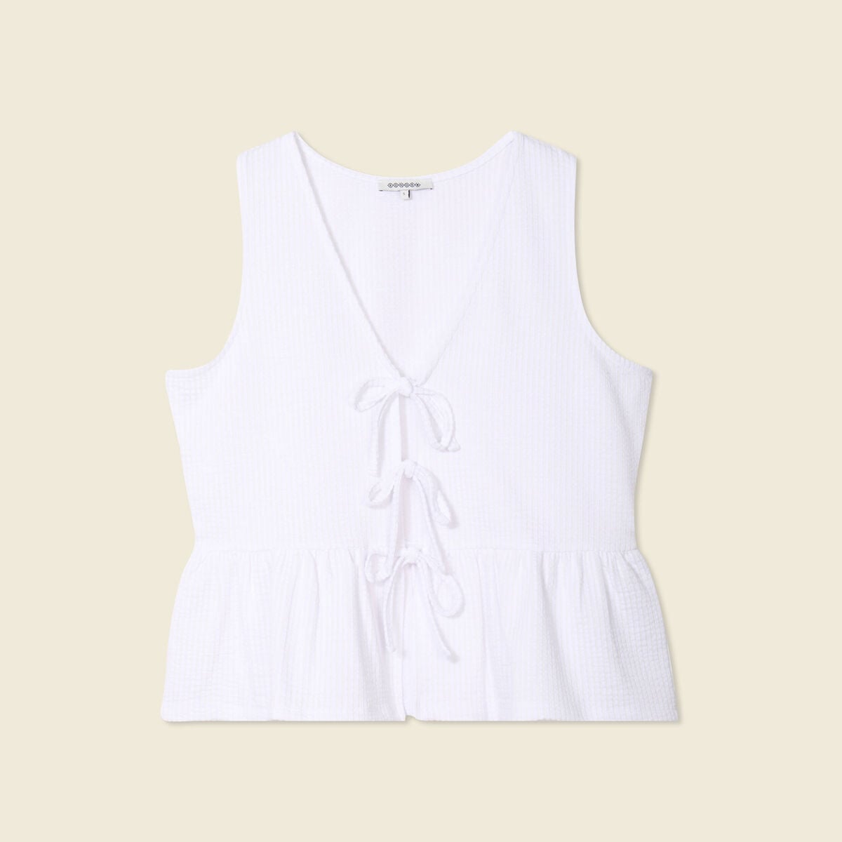Blouse sans manches blanc femme