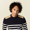 Pull manches longues bleu fonc&eacute; homme