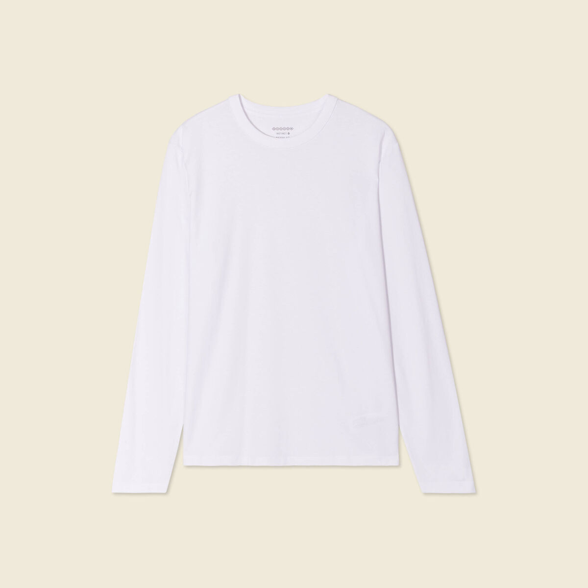 T-shirt en coton manches longues blanc homme