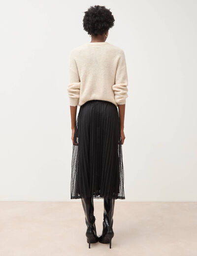 Jupe avec doublure noir femme