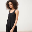 Robe sans manches en maille col carr&eacute; noir femme
