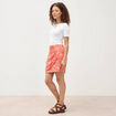 Jupe fluide doubl&eacute;e rouge corail femme