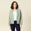 Gilet manches longues vert kaki femme