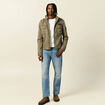 Blouson style biker zipp&eacute; vert kaki homme