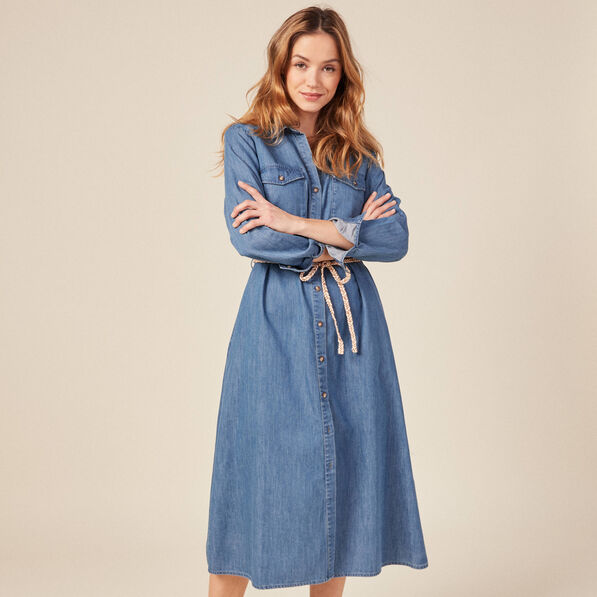 Robe en jean éco-responsable denim bleach femme