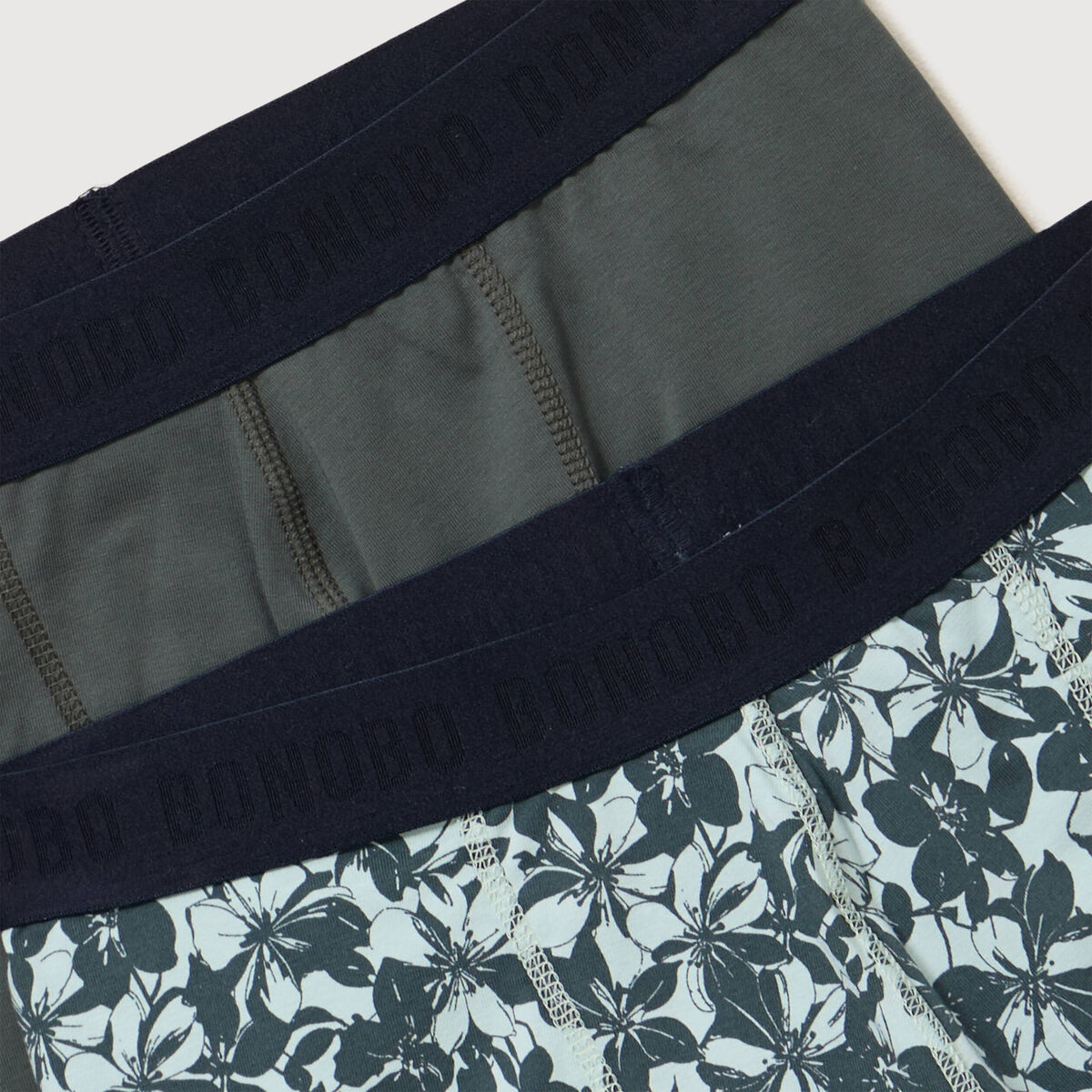Lot de 2 boxers bleu gris homme