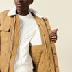 Blouson boutonné col aviateur vert kaki homme