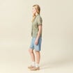 Chemise manches courtes vert kaki femme