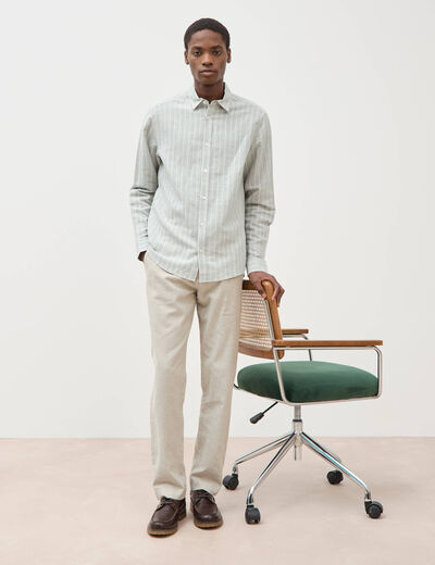 Chemise manches longues vert clair homme