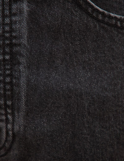 Jeans loose longueur 34 en coton denim snow noir homme