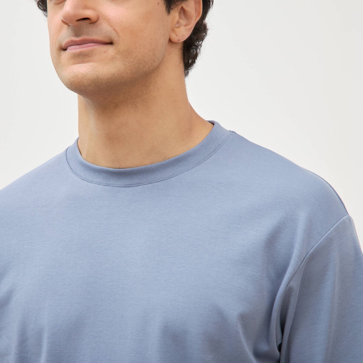T-shirt manches courtes bleu gris homme