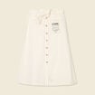 Jupe midi trapèze denim blanc femme