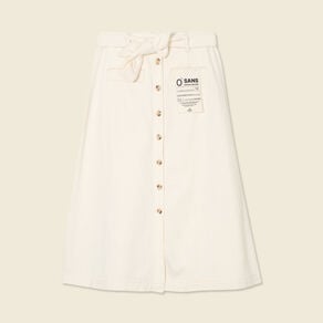 jupe midi trapeze denim blanc femme Jupe midi trapèze denim blanc femme
