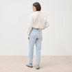 Jeans mom 7/8&egrave;me denim snow bleu femme