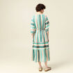 Robe longue évasée noeuds blanc femme