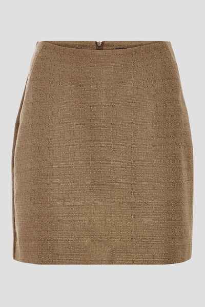 Jupe droite vert olive femme
