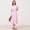 Robe longue &eacute;vas&eacute;e ceintur&eacute;e rose femme
