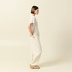 Chemise manches 3/4 beige moyen femme