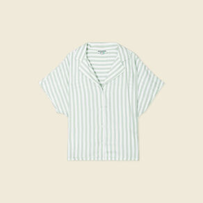 Chemise manches 3/4 vert olive femme