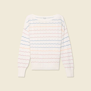 pull manches longues ajoure ecru femme Pull manches longues ajouré ecru femme