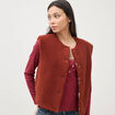 Gilet sans manches r&eacute;versible rouge fonc&eacute; femme