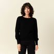 Pull manches longues noir femme