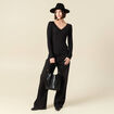 Jeans large taille haute denim noir femme