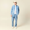 Pantalon cargo en coton denim bleach homme