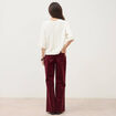 Pull droit manches 3/4 col rond ecru femme