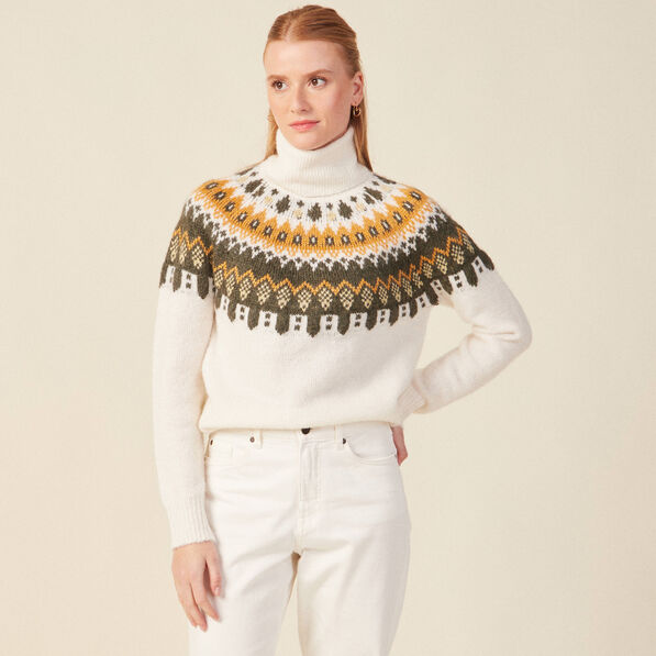 pull manches longues col roule ecru femme Pull manches longues col roulé ecru femme