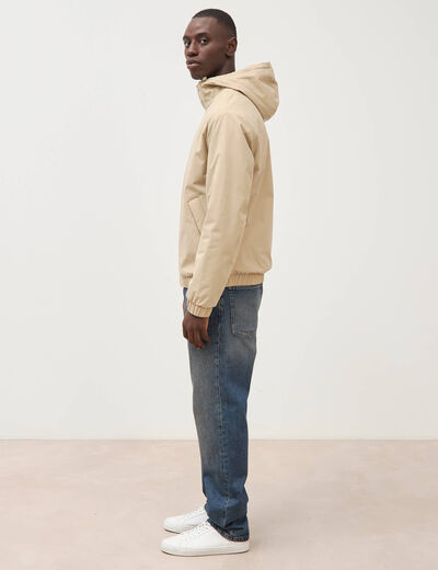 Parka coupe r&eacute;guli&egrave;re &agrave; capuche beige homme