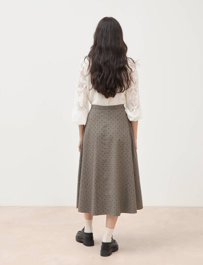 Jupe taille haute gris femme