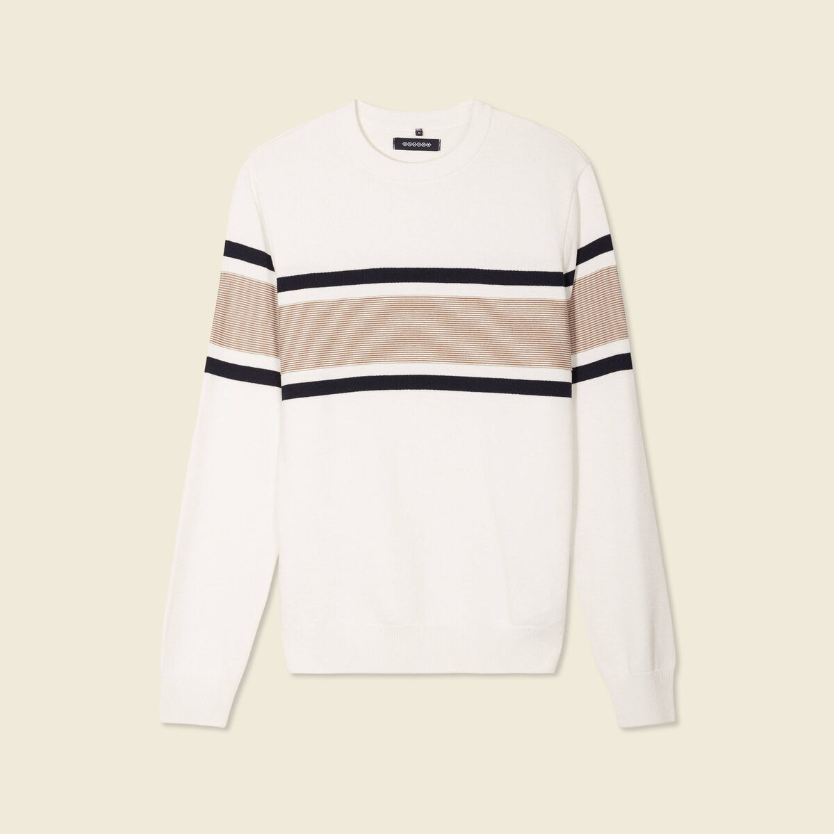 Pull manches longues ecru homme