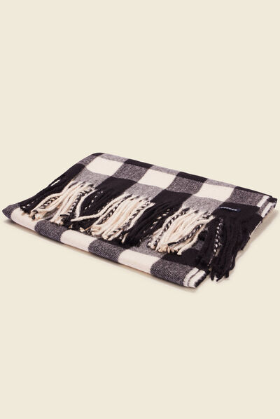 Écharpe avec franges noir homme