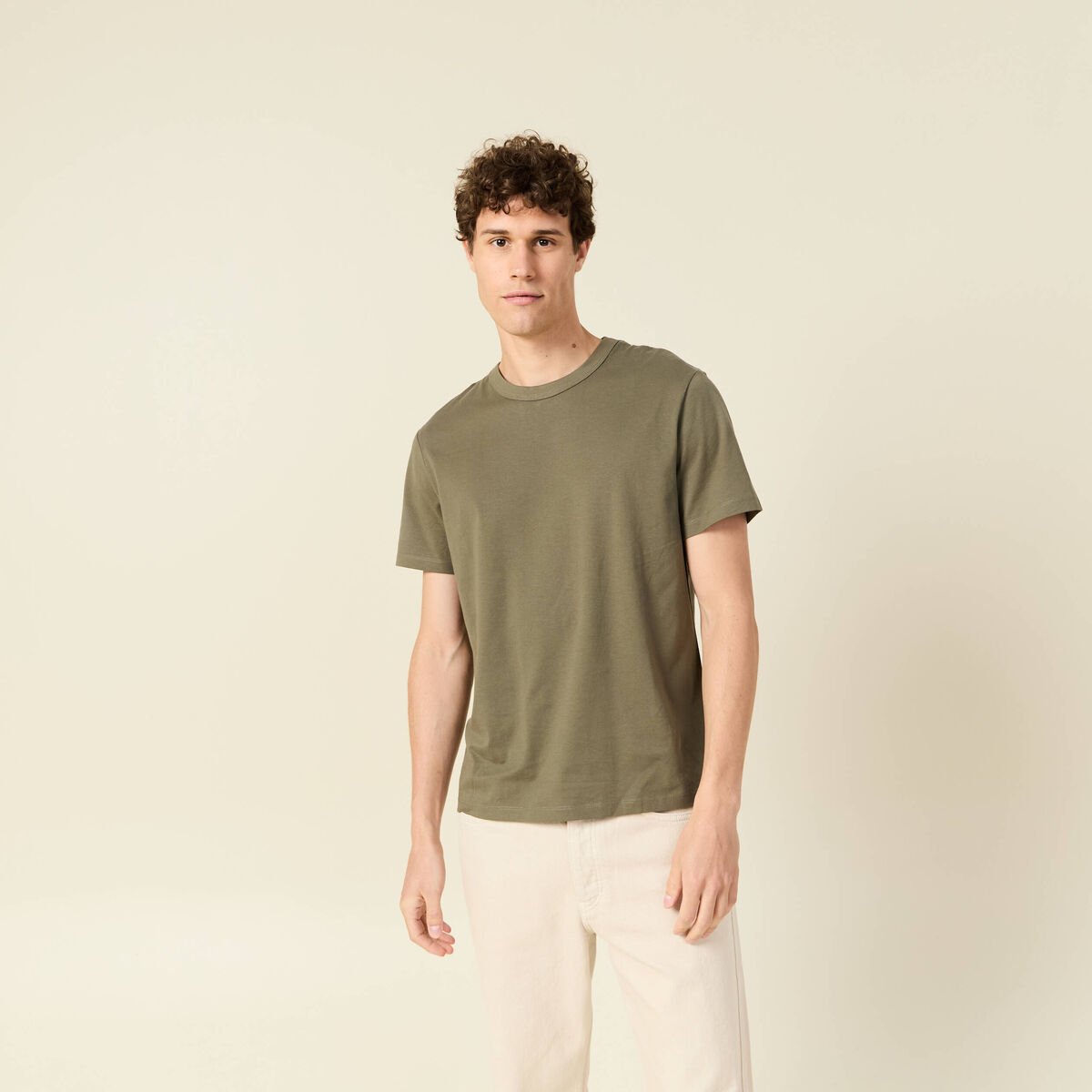 T-shirt éco-responsable vert kaki homme