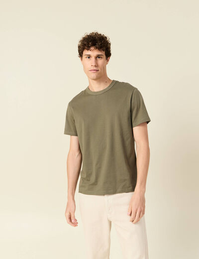 T-shirt éco-responsable vert kaki homme