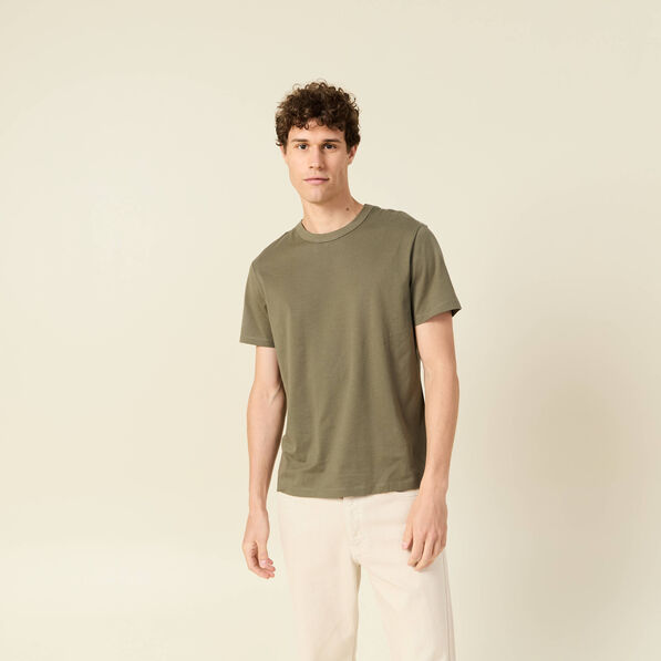 T-shirt éco-responsable vert kaki homme