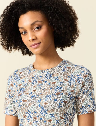 T-shirt manches courtes bleu clair femme