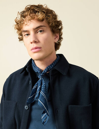 Foulard en coton bleu marine homme