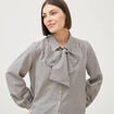 Chemise vichy droite manches longues bleu femme