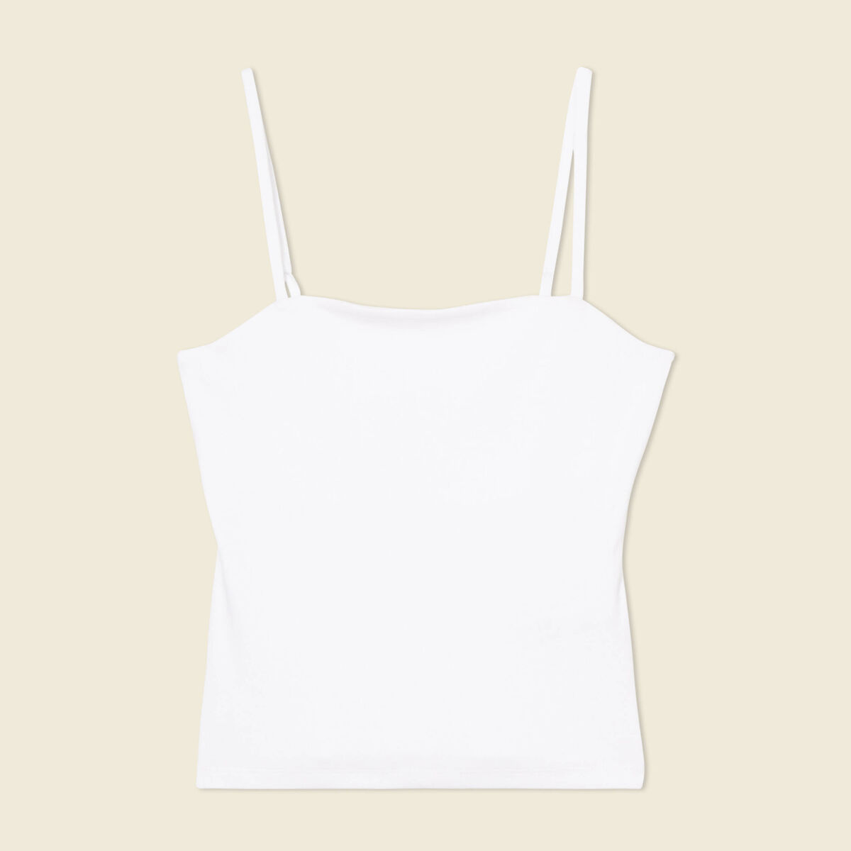 Bustier cropped à bretelles blanc femme