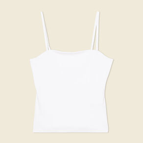 Bustier cropped à bretelles blanc femme