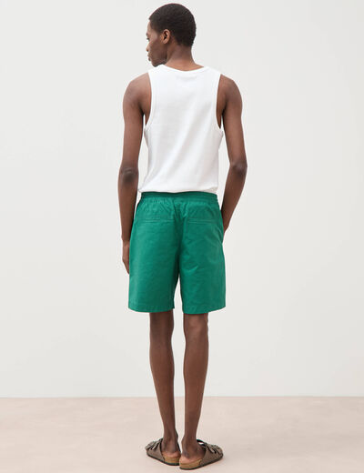 Bermuda en coton vert &eacute;meraude homme