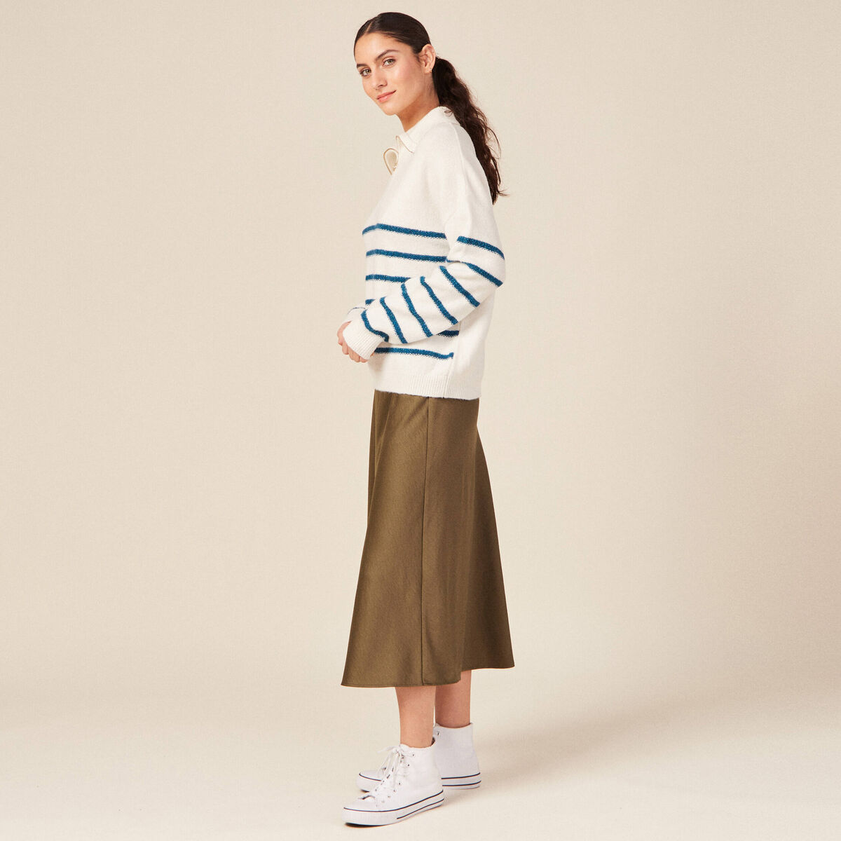 Pull camionneur ecru femme