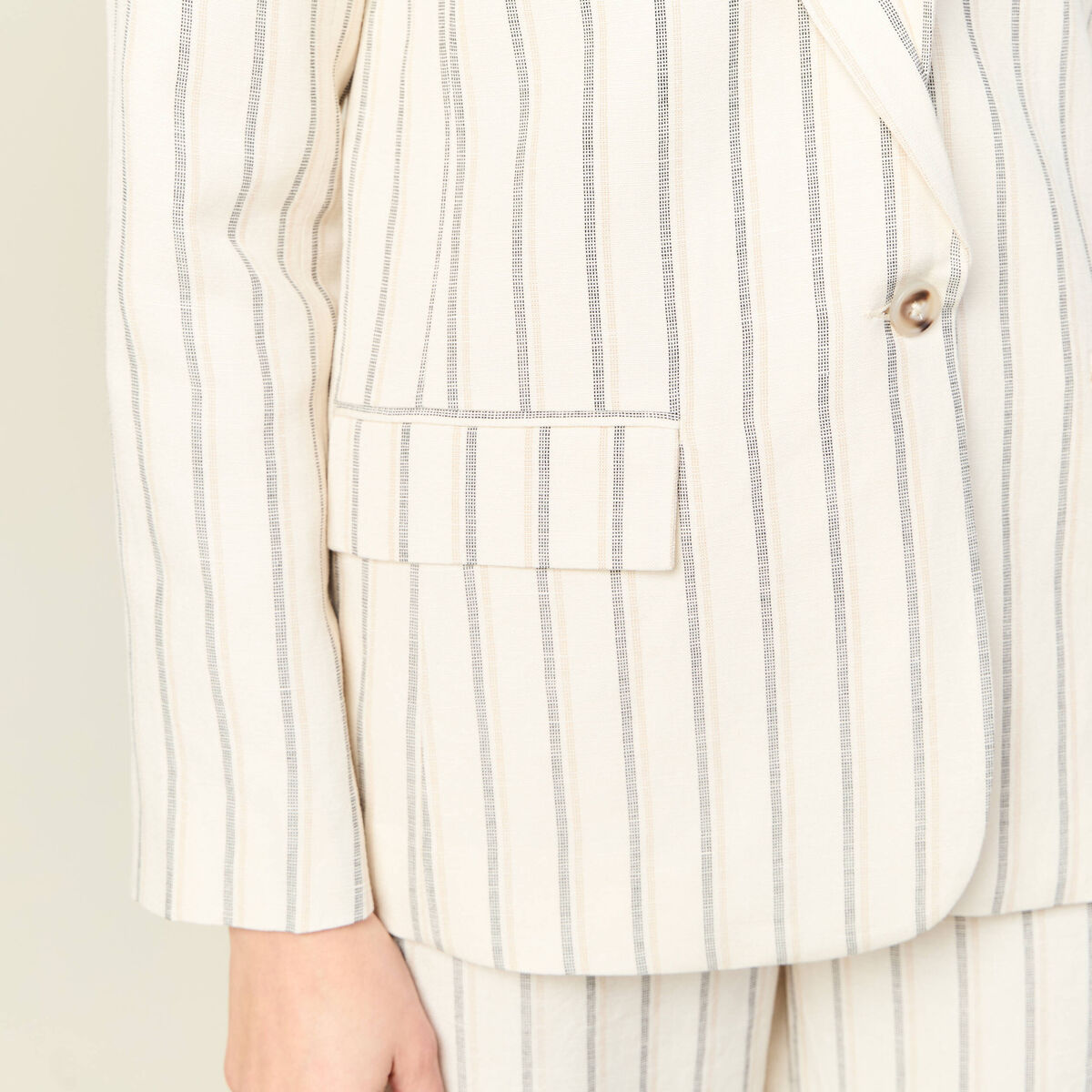 Veste blazer manches longues blanc femme