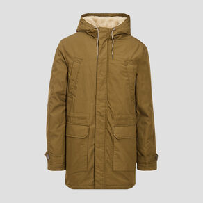 Parka droite à capuche camel homme